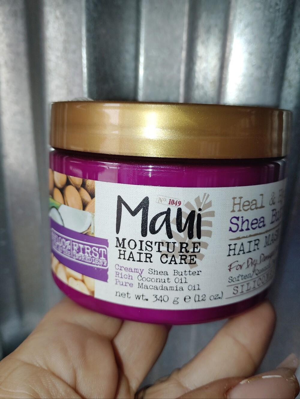 Hair Care Creamy Shea Butter Hair Mask - Gold Lid, Purple Jar.New